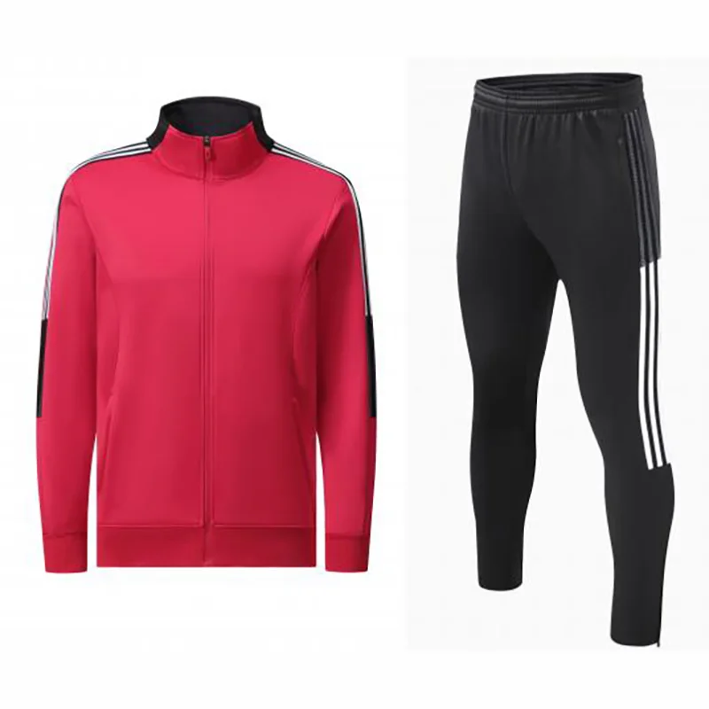 Men's Classic Sports Tracksuit for Winter Outside Training Jacket and Pants One Set Uniform Adult Velvet Brush Inside Sportswear