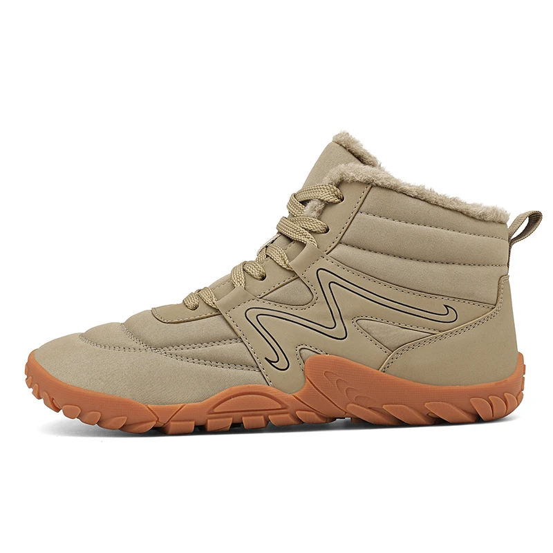 New Winter Boots For Men Snow BareFoot Outdoor Non-slip Warm Fur Casual Sneakers Plus Size Lightweight Ankle Boots Hiking Shoes