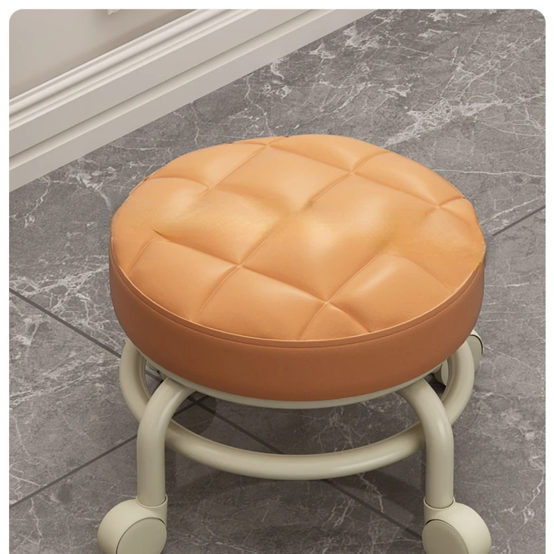 

Pulley Low Stool Movable Children's Learning Step Beauty Seam Stool with Universal Wheel Small Stool Household Floor Cleaning