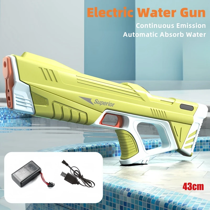 2 Sticks Children Electric Water Gun Summer Beach Outdoor Fight Games Induction Absorb Water Full Automatic Water Guns for Kids 6