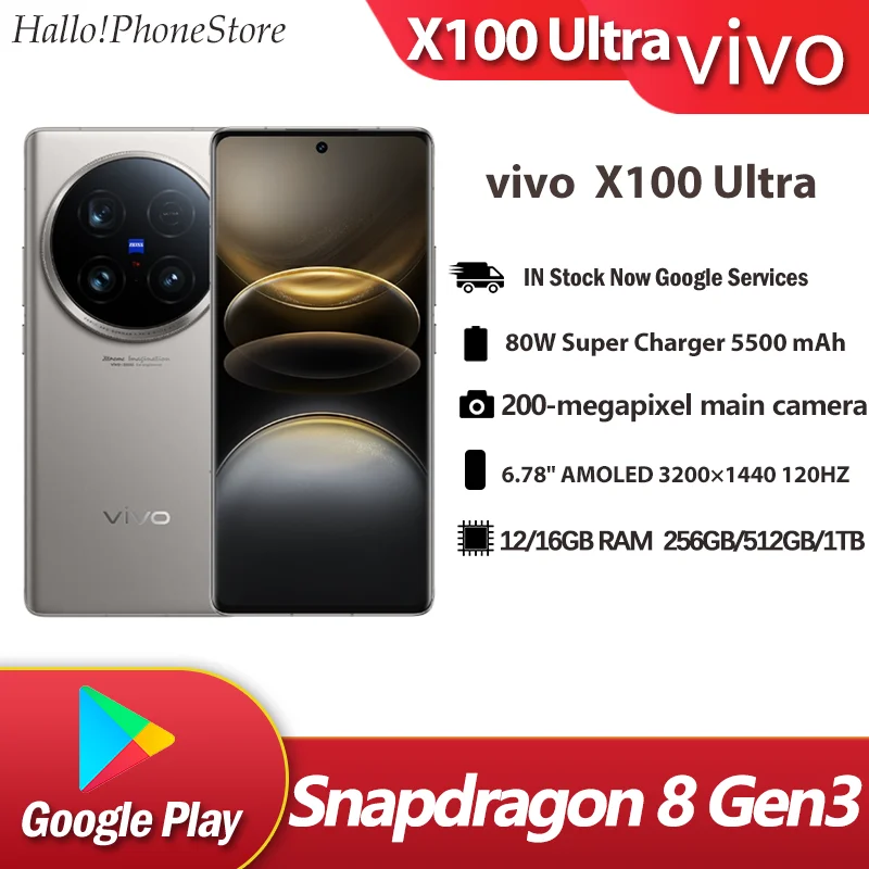 Original vivo X100 Ultra 5G Snapdragon 8 Gen3 6.78 AMOLED 2K E7 