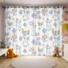 2 Pieces Easter Bunny Cartoon Printed Curtains Bedroom Living Room Dining Room Holiday Decorative Curtains Kids Gifts 3