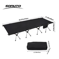 Lit de camping Oxford 210X80cm 600D, lit pliant portable 210x80cm, 4kg léger, installation facile pour les voyages de randonnée en plein air 6