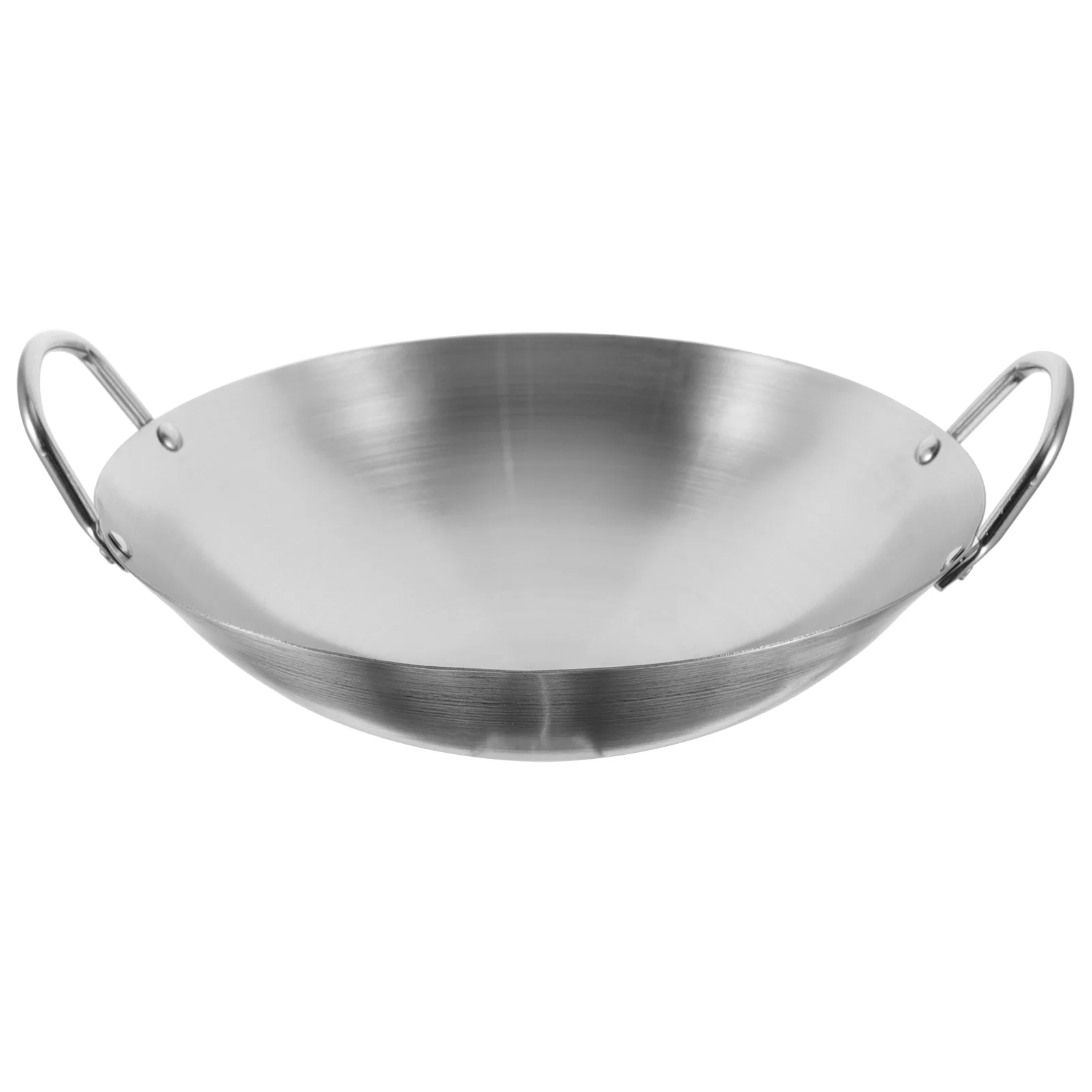 Stainless Steel 32Cm Wok Stir Fry Pan Chinese Wok Pan Binaural Skillet Deep Frying Shabu Hot Pot Dual Handle frying pan cast iron wok iron wok