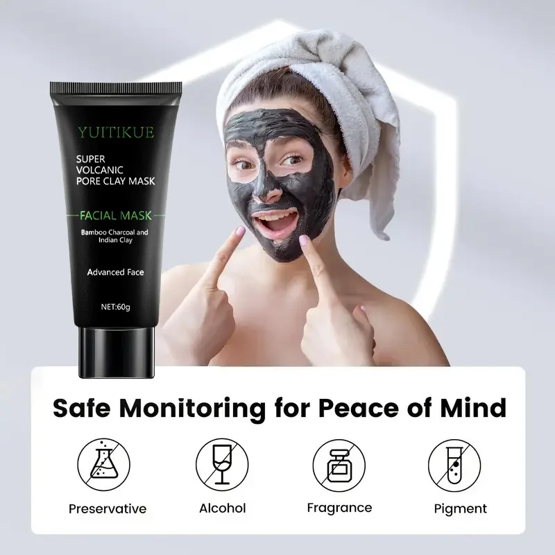 Volcanic Clay Mask - Contains niacinamide, glycerin, hyaluronic acid, lactic acid, moisturizing and oil control, cleansing the f