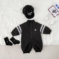 Vêtements de sport rayés pour bébés garçons de 0 à 3 ans, avec fermeture éclair, pour sortie, printemps, automne 4