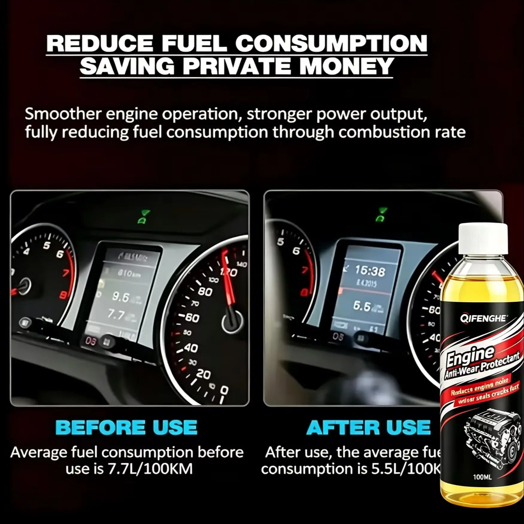 Protezione Antiusura per Motori 100ML, Riduce il Rumore del Motore, Sigilla Rapidamente le Crepe, Senza Attrezzi Professionali, Manutenzione Motori Auto, Camion, SUV - Image 2
