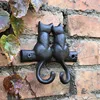 Black Cat Hook Hanging Shelf Wall Hanging Cast Iron Decorative Hook Cute Cat Coat Rack Courtyard Pastoral Outdoor Decoration 2
