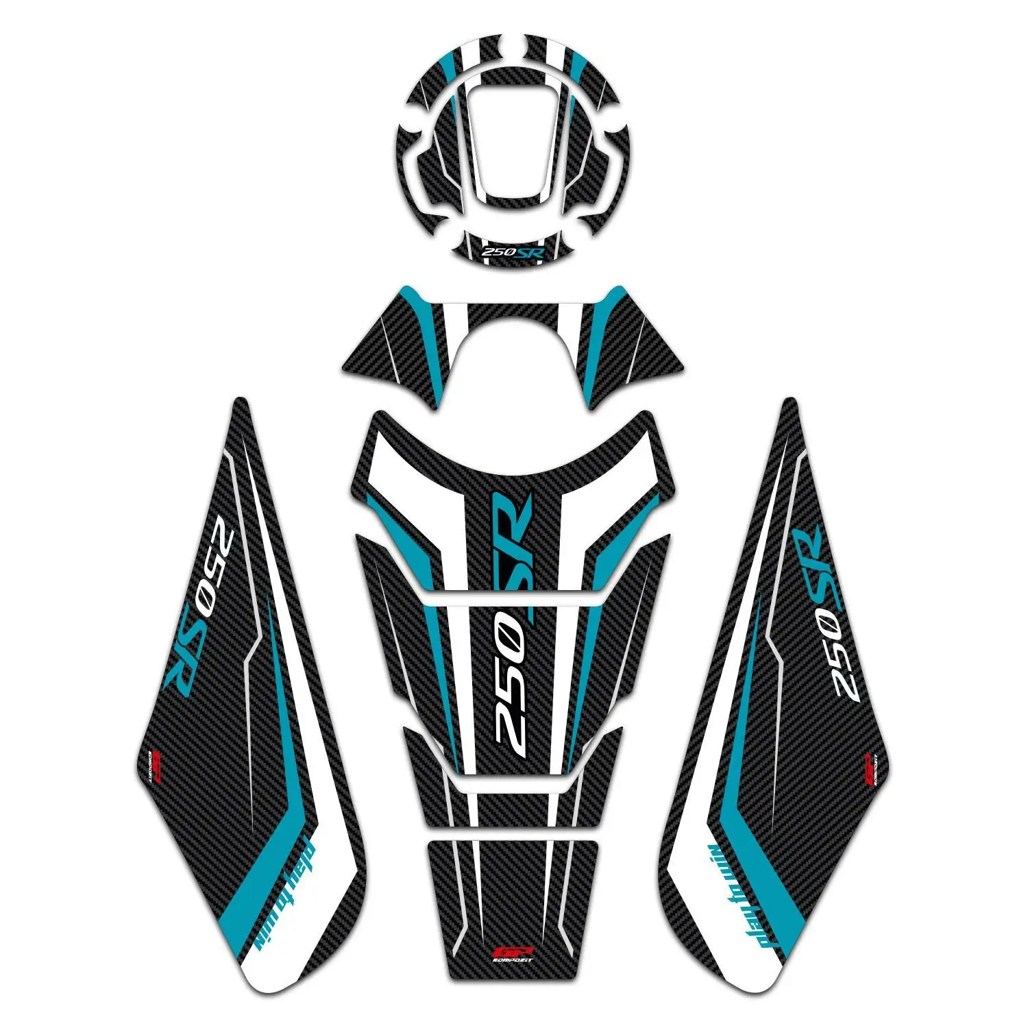 

GP Composite For 250SR 2020-2022 Compatible Tank Pad Set Turquoise