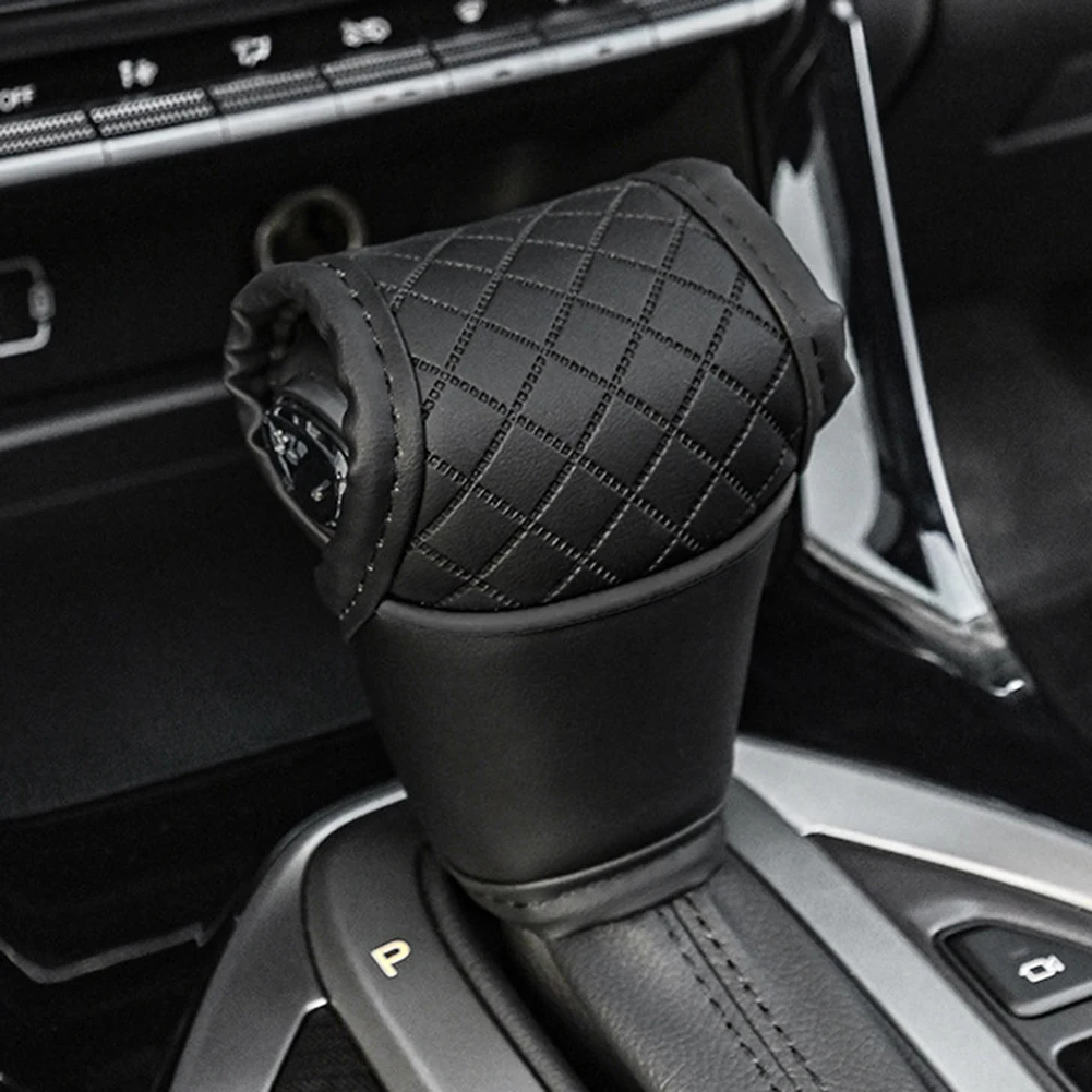 Universal Car Gear Shift Cover PU Leather NonSlip Dustproof Shifter Knob Protector Gear Lever Interior Accessories Boot