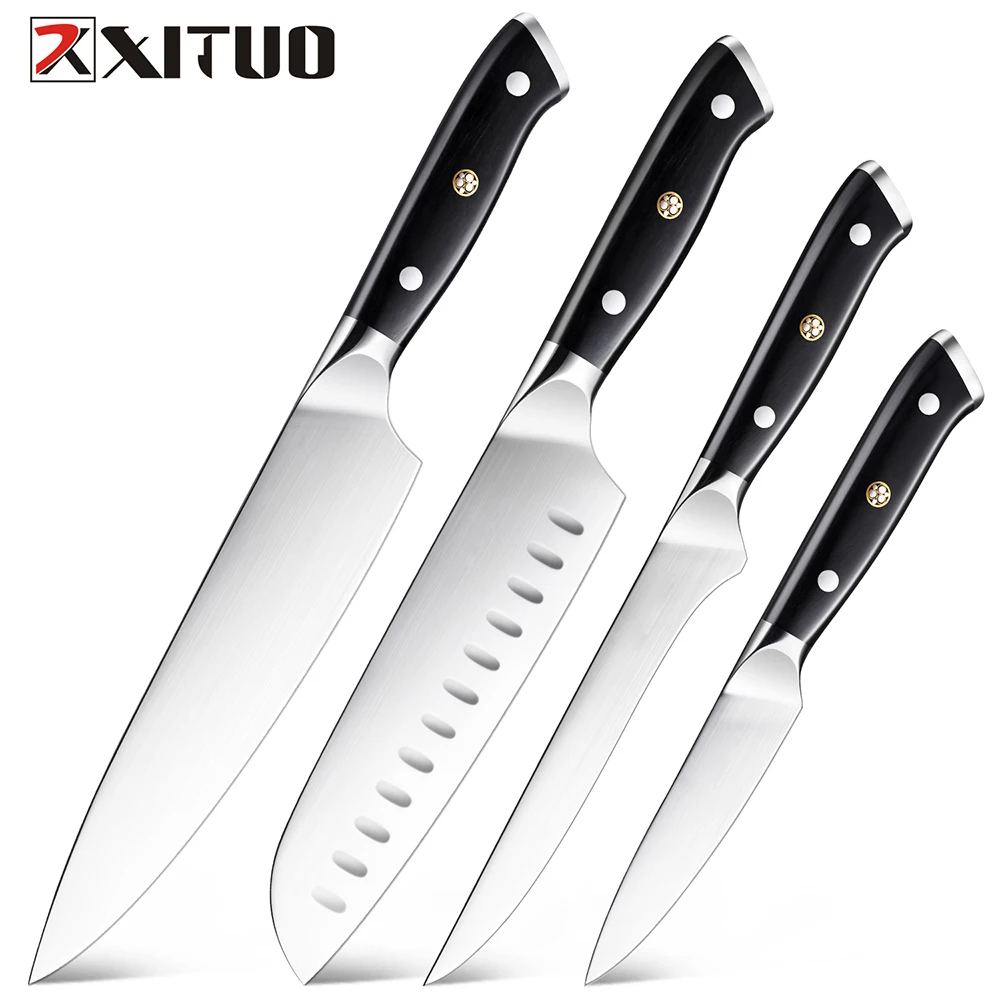 XITUO 4 Stück Küche Messer Set, Enthält Chef messer, Santoku