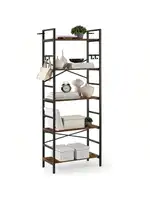 5 Tier Bookshelf 5 Tier Bookshelves Home Office Bookcase Shelf Storage Organizer Industrial Narrow Bookcase Display Stan 1