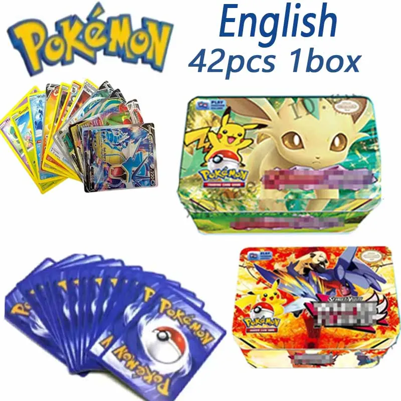 NEUER VERKAUF 42-teiliges Pokémon Eisenmetall-Box-Set Kampfspielzeug Verlorene Box mit Spiel-Anime-Karten!! – Detail 4