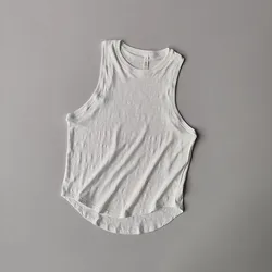 Women's Lightweight Summer Printed Sports Vest - Sleeveless Yoga & Gym Top - M (White)
