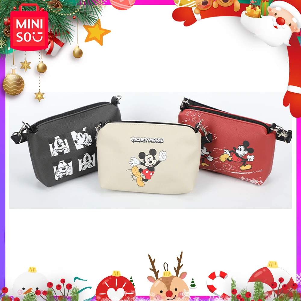 

Miniso Микки Мауса мультфильм несессер аниме кавайная косметичка для женщин косметичка ручная маленькая квадратная сумка Рождественский подарок на день рождения