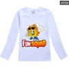 New Spring Summer Boys Clothes Kids Cosplay Fun Squad Gaming Long Sleeve T-shirt Cotton Casual Children Pullover Girls Tees Tops 2