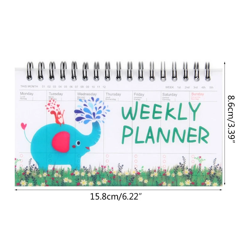 2-in-1 Tearable Weekly Planner Calendar Waterproof Cover 50 Sheets Dated Pages To-do-list Pad Business Schedule Notepad schedule notebook