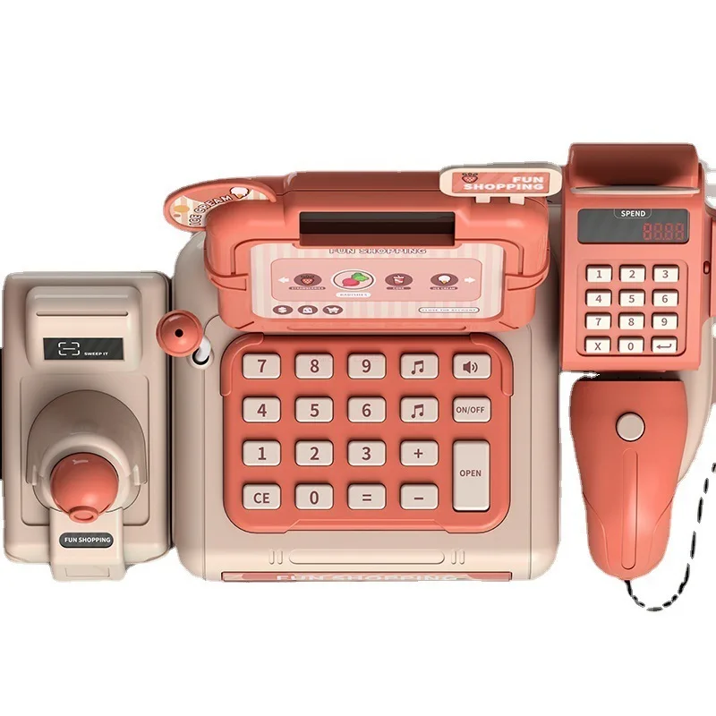 Children's Multifunctional Cash Register Can Scan Code Toy Simulation Convenience Store Supermarket Mini Cash Register Girl supermarket cashier toys cash register playset