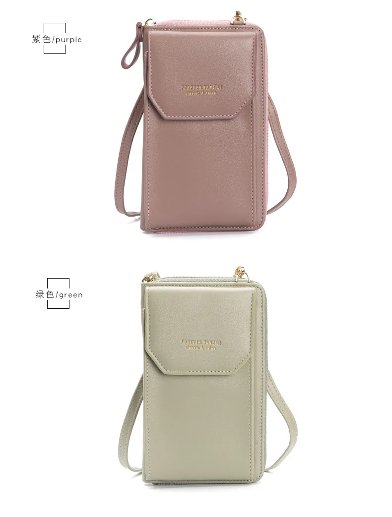 Multifunctional Shoulder Bag For Women Crossbody Mobile Phone Bag PU Card Holder Ladies Cellphone Purse