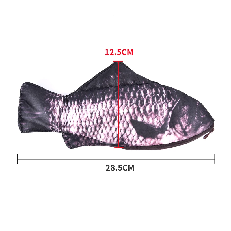 Carp Pen Bag Realistic Fish Shape Make-up Pouch Pen Pencil Case With Zipper  Makeup Pouch