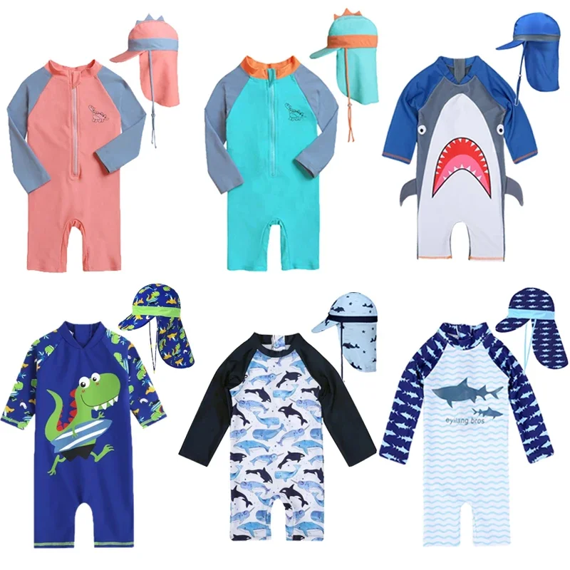 

UV Baby Boy Swimsuit One Piece Swimming Jumpsuit Cartoon Bathing Suit SPF 50 Long Sleeve Kids Swimwear for Girls 1-7 Years Girls