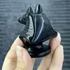 Natural Black Obsidian Death Anubis Hand Carved Wizard Figurine Energy Crafts Home Decoration As Gift 1PCS 2