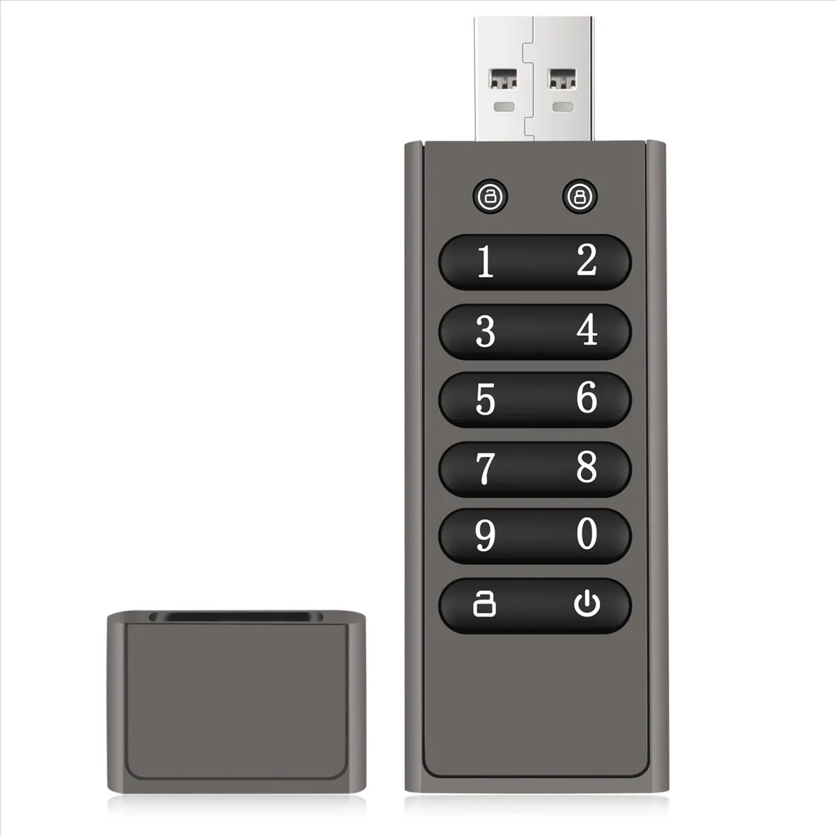 보안 USB 드라이브, 32GB 암호화 USB 플래시 드라이브 하드웨어 번호 메모리 스틱(키패드 포함) U 디스크 플래시-TCES