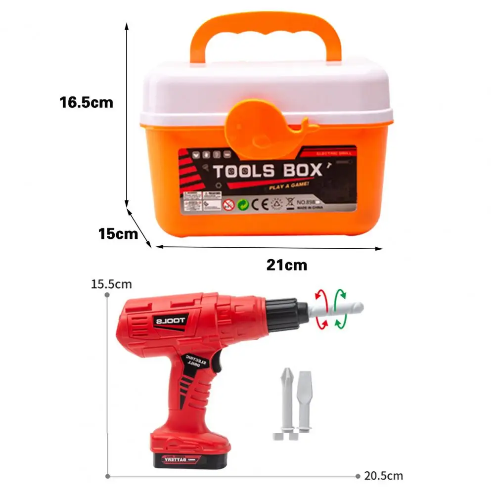 Play House Toys Simulation Large Capacity Toy Storage Interactive Kids Electric Tool Box Set with Chainsaw for Pretend for Boys