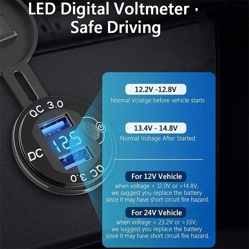 ˷̴ QC3.0  USB   ,  ġ LED  ÷, 12V, 24V ڵ 