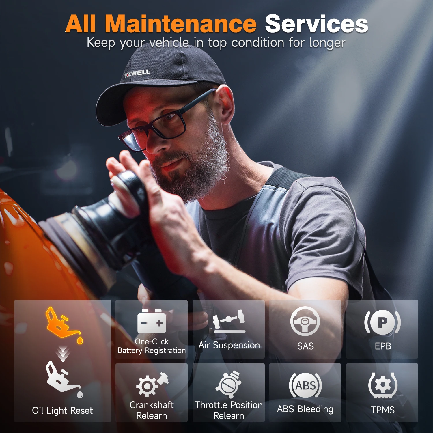 Car Fault Code Reader Diagnostic Tool FOXWELL NT510 Elite OBD2 Scanner All System Scan Code Reader Active Test ECU Coding OBD OBD2 Car Diagnostic Tool Free Update