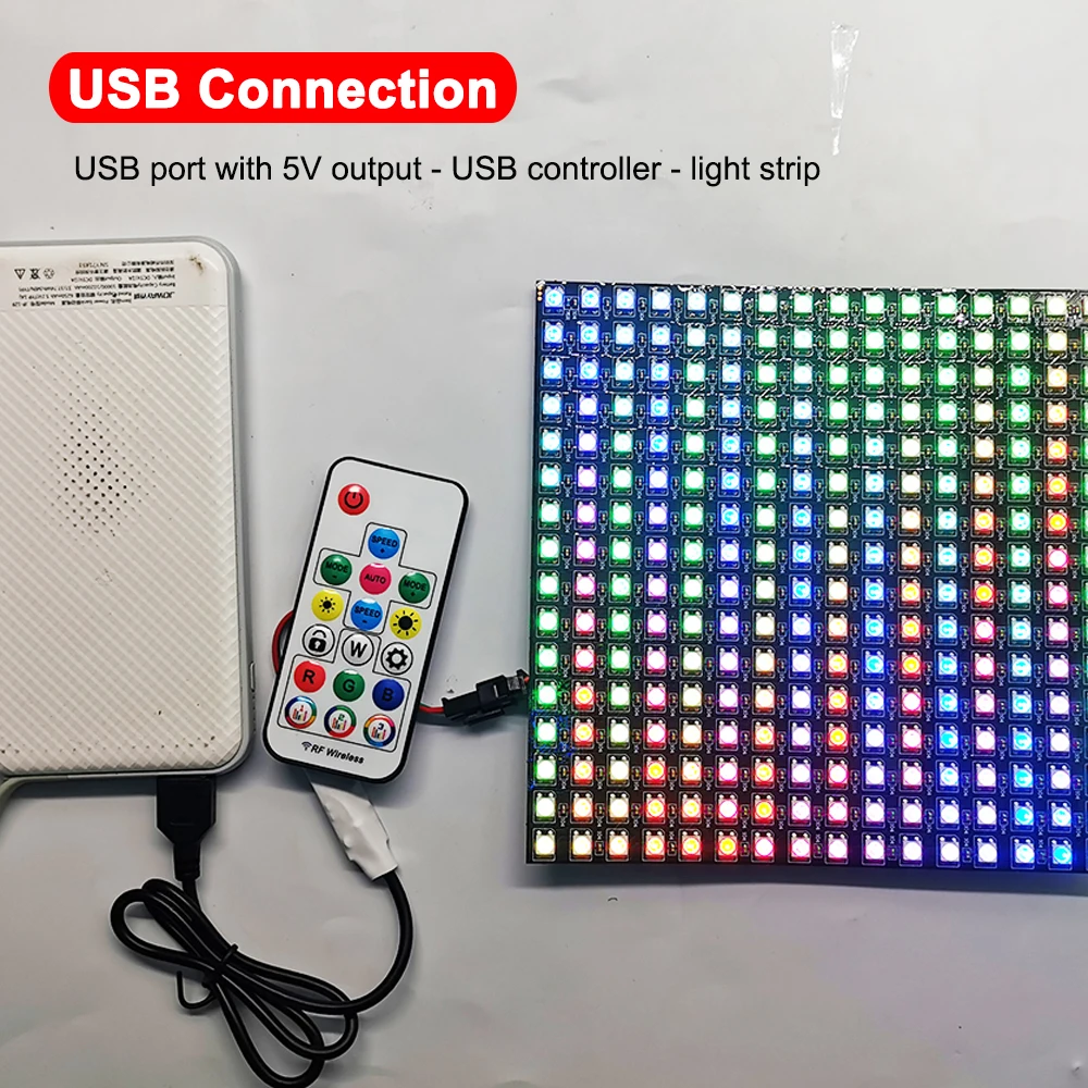 3PIN/4PIN 17키 음악 컨트롤러 미니 RF 리모컨 DC/USB 제어 WS2812B WS2811 WS2813 WS2815 주소 지정 가능 LED 스트립 라이트 DC5-24V