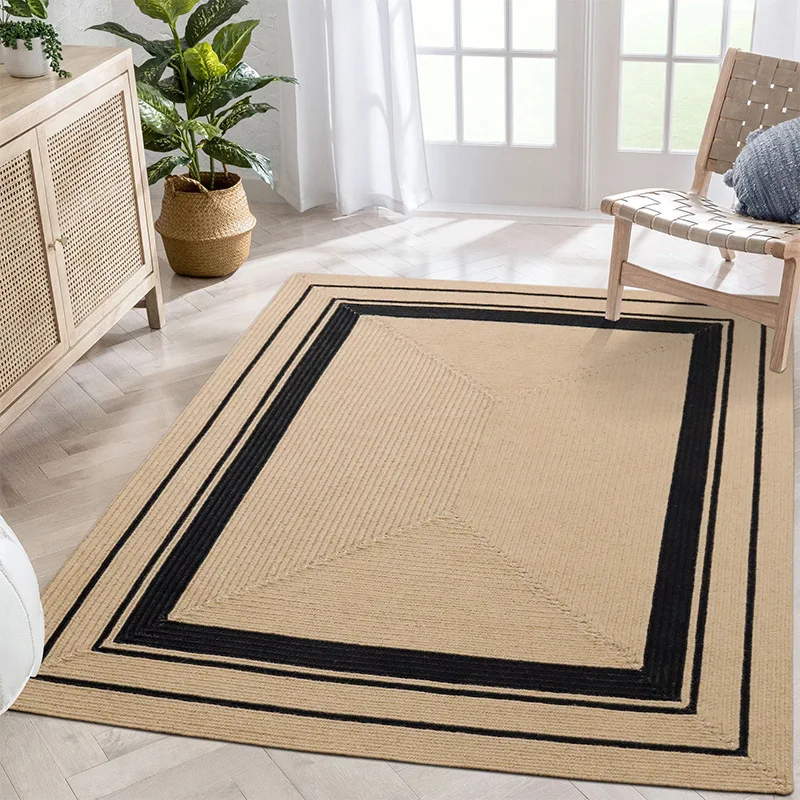 Living Room Carpet Home Decoration Natural Jute Hand Woven Bedroom Rug Fashion Minimalism Wear-resistant Durable Breathable Mat