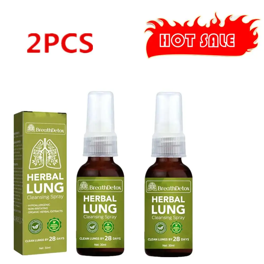 2pcs  Lung Herbal Cleanser Spray Smokers Clear Nasal Mist Anti Snoring Congestion Relieves Solution Clear Dry Throat Breath Spra 1 2pcs cr6 se bimetal throat heat break red copper titanium alloy high temperature v6 throat for anycubic vyper mega s mega pro