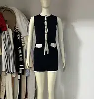 Women's Elegant Short Sets Sexy Fashion Patchwork Slim Knitted Holiday Outfits Summer Top and Mini Shorts Two Piece Set 2025 - Image 6