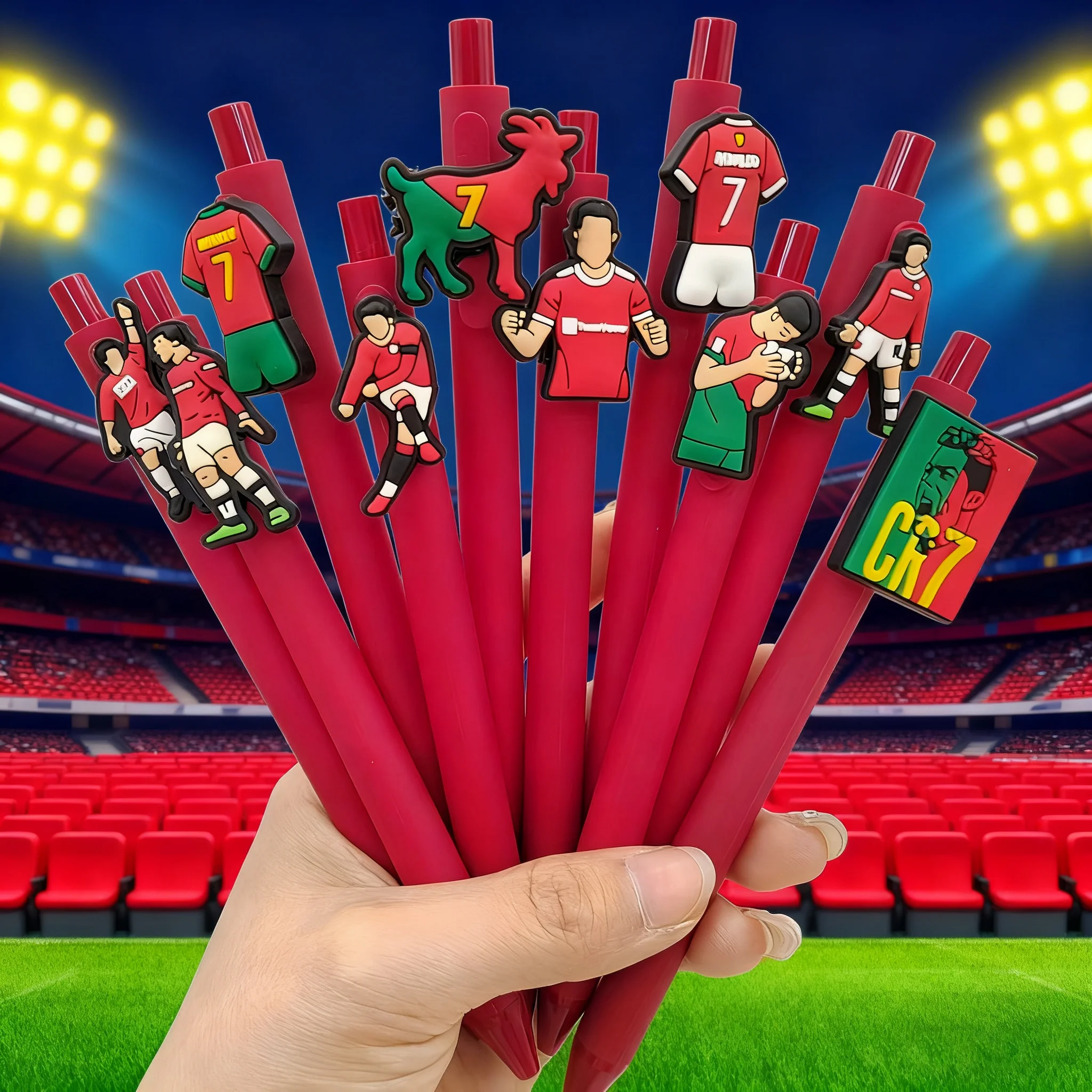 Bolígrafos retráctiles con tema de la serie roja deportiva de fútbol ...