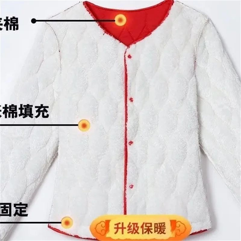 2023 Autumn and Winter New Light and Thin Warm Clothes for the Middle and Elderly Down Cotton Coat Inner Liner Thickened Plushed