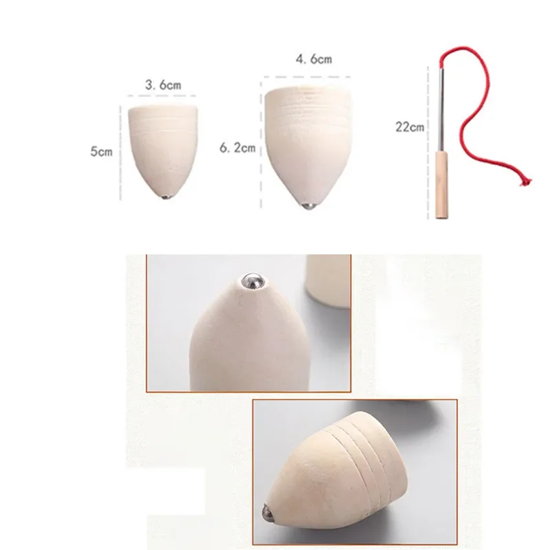 High Quality Spinning Top Children Developmental Toy Abrasion Resistant Puzzle Wooden Classic Kids Spinning Top Play Game Gyro - 6