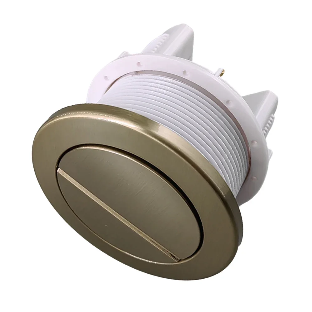 

Gold Brushed Brass Toilet Push Button Dual Flush Operation Air Type Pneumatic Compatible With Popular Dual Flush Toilets