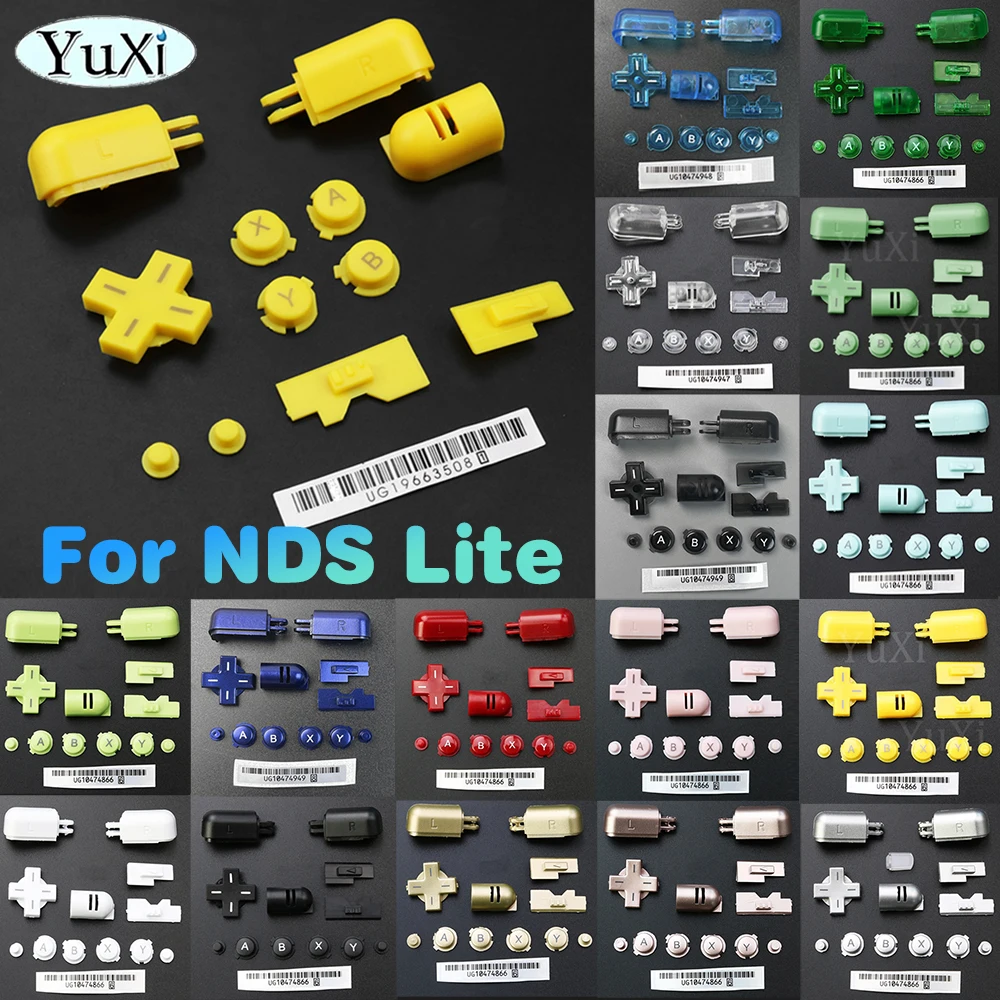 Clear Pink DS Lite Button Set Full Replacement ABXY/LR/D-Pad