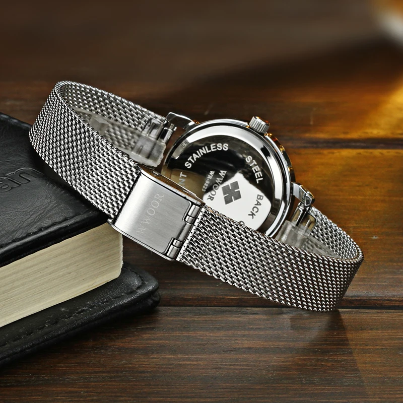 Mode décontracté femme montre résistant à l'eau femme montre-Bracelet en acier inoxydable dames Quartz Bracelet montre fille cadeau_voghion.com