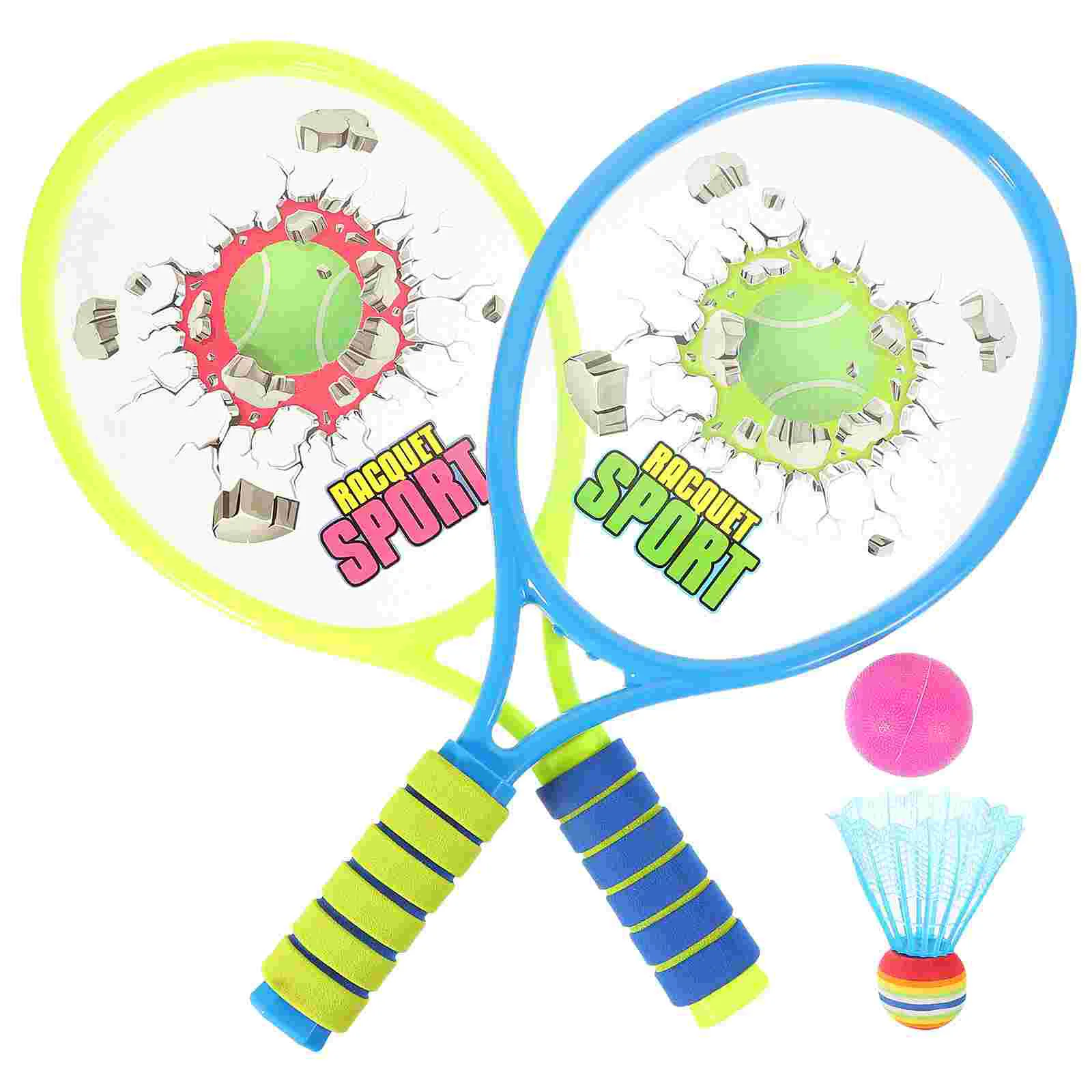 

Children Tennis Racket Set Badminton Rackets with 2pcs Tennis Balls Training for Toddler Kindergarten Primary School Indoor