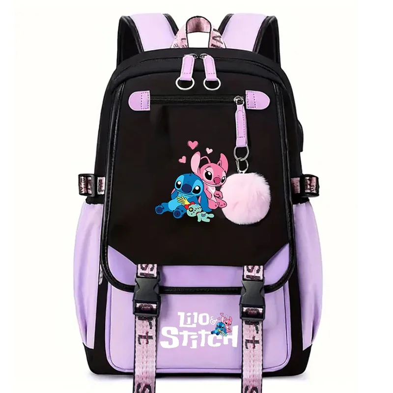 حقيبة ظهر مدرسية أنيمي "Lilo & Stitch" - تصميم كيو...