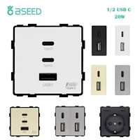BSEED 65W PD Fast Charge Module Quick Charge Socket Part 1/2 USB Type-C 20W Wall Phone Charger Plug Support BSEED Frames