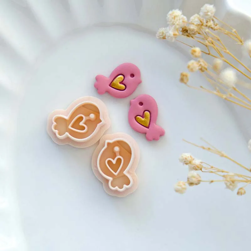 Polymer clay cutter rabbit/love duck/dala horse/love bird/gummy bear