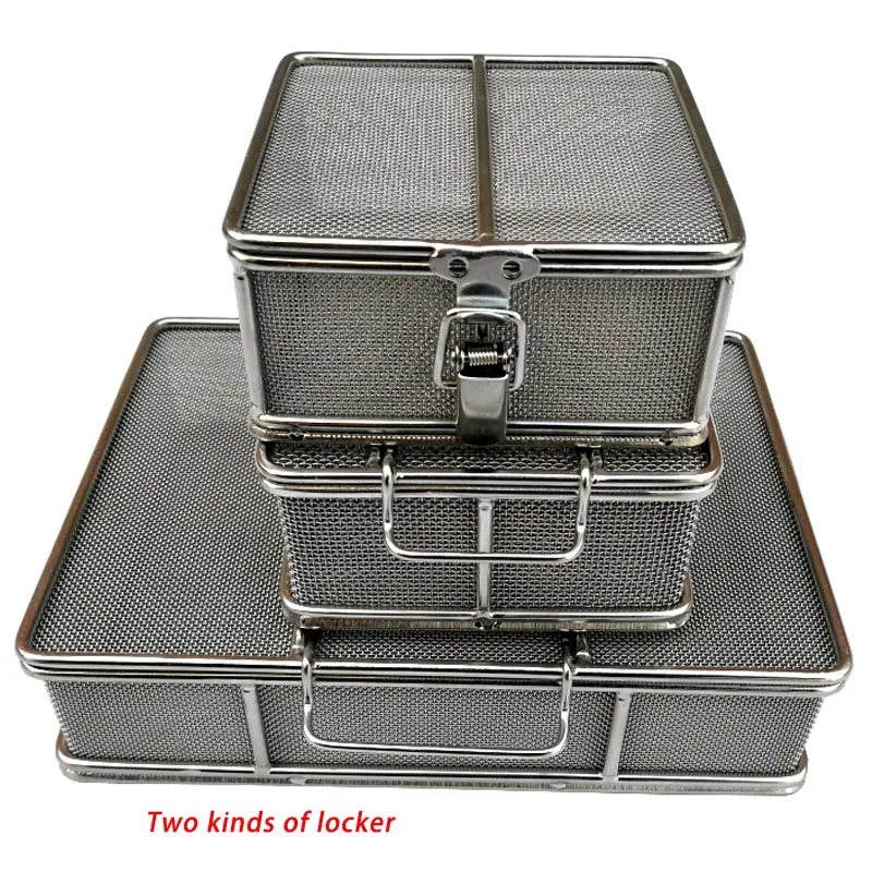 Super fine hole Medical Instruments Sterile cleaning storage Containers Box tray basket wIth locking clips For Ophthalmic Dental