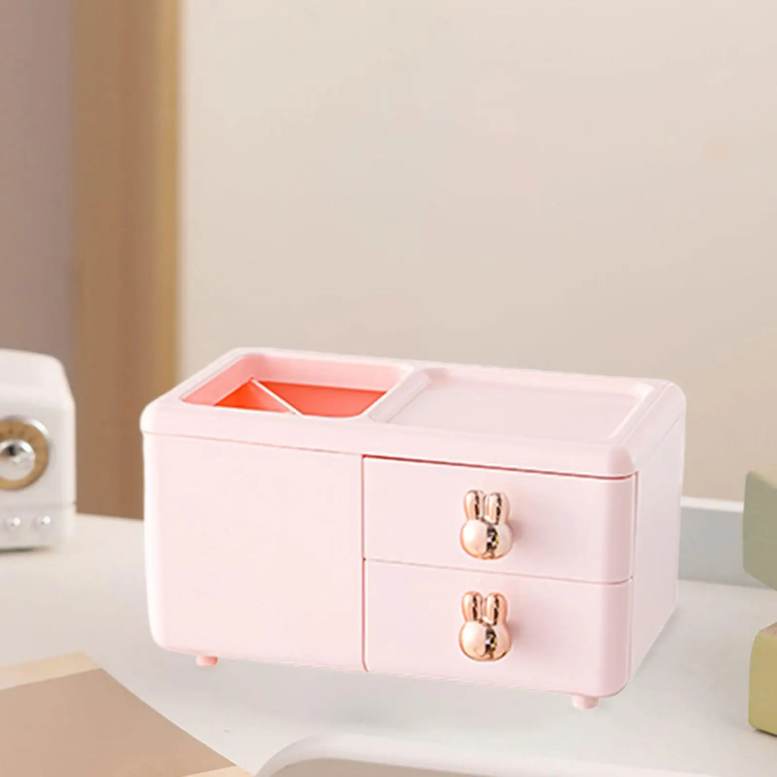 

Desk Organizer Large Capacity Multifunctional DIY Storage Box Stationery Caddy for Classroom Bedroom Dressers Dormitory Bathroom