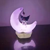 Sanrio Kuromi Cinnamonroll Moon LED Light Kawaii 3D Cartoon Ornament Cute Beauty Bedroom Night Light Bedside Decor Lamp Gifts 4