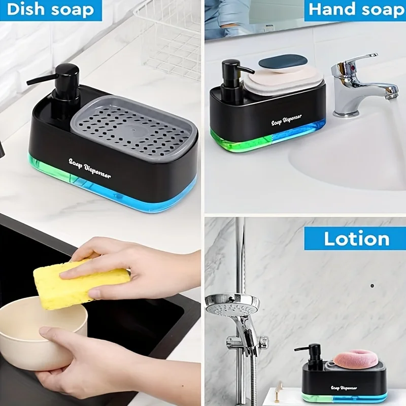 Hand and Dish Soap Dispenser Set Dual 3-in-1 Countertop Pump Kitchen Sink Sponge Holder soap dispenser foaming soap dispenser soap dispenser bottle