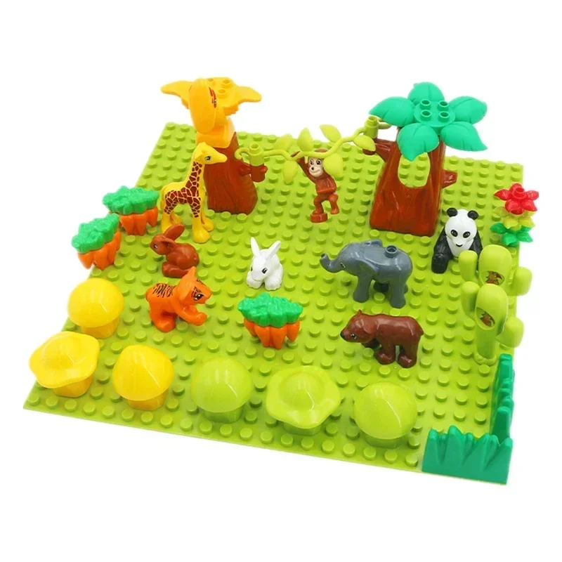 Outdoor Forest Building Block Set - Flower, Grass, and Tree Adornments for Kids