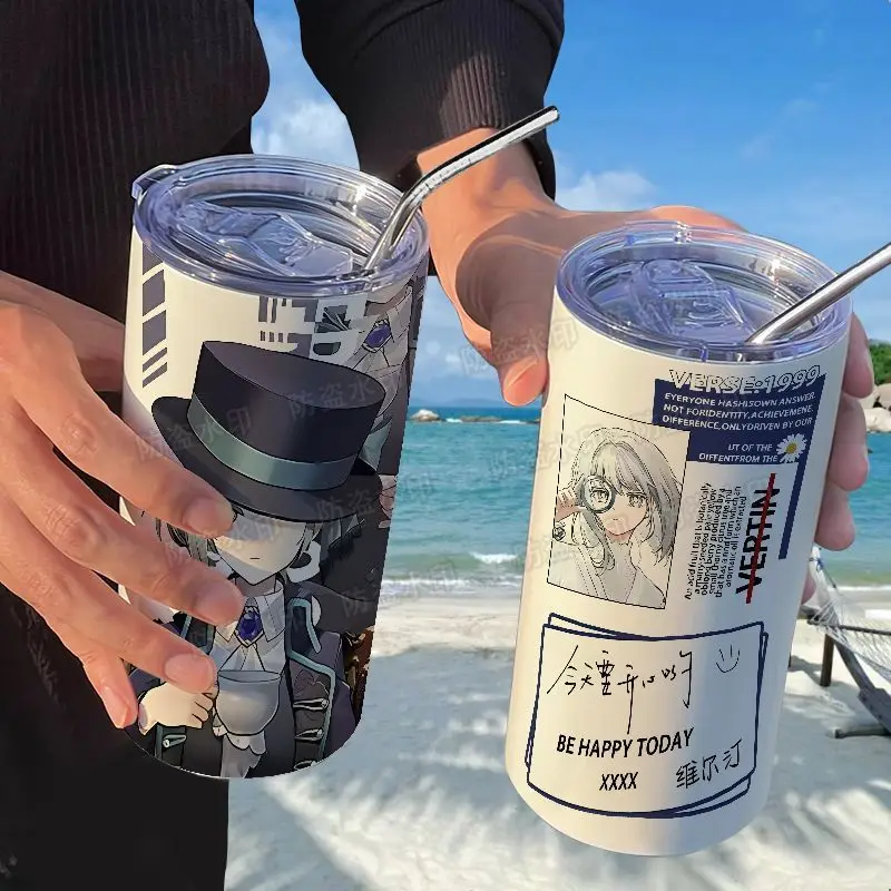 

Game Anime Reverse:1999 Cos Vertin Unisex Simple Durable Stainless Steel Drinking Cup with Straw Gift